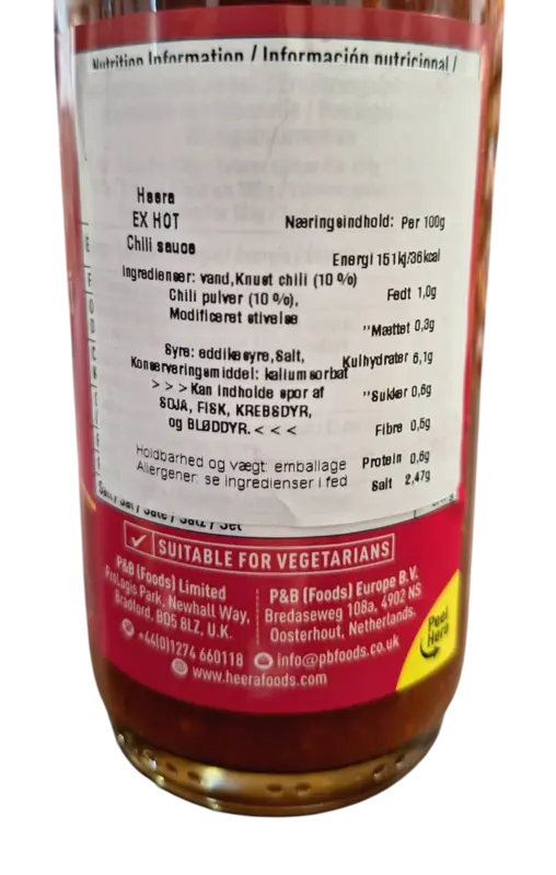 Extra scharfe Chilisauce - HEERA 250 ml