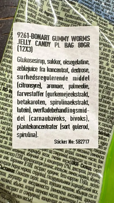 Gummy Worms, bonart, 80g