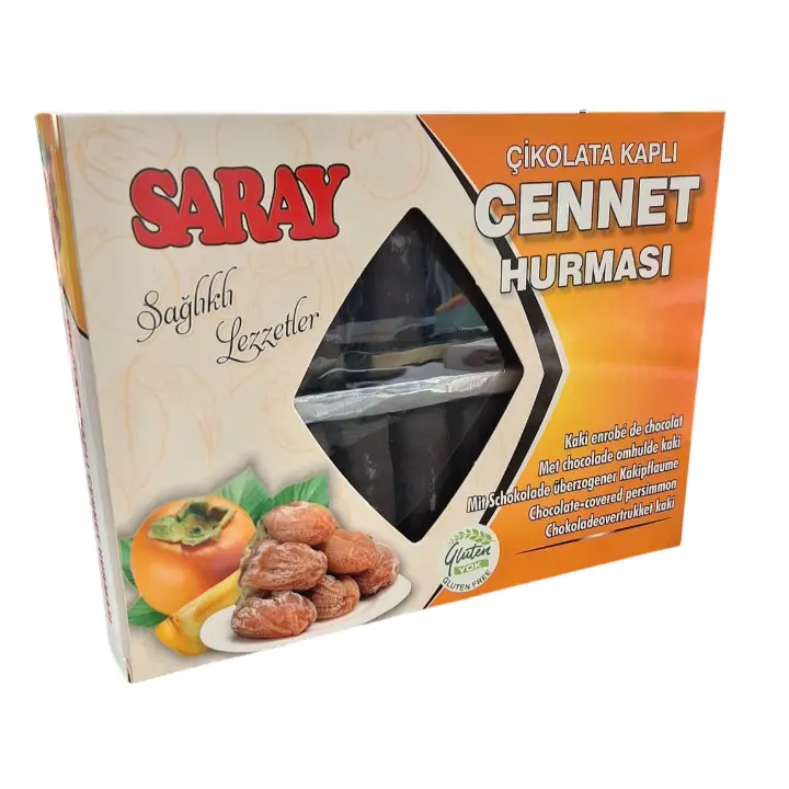 Saray Glutenfria chokladöverdragna kakifrukter, 280 g.