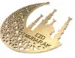 Eid Mubarak Holzdekoration Gold 10 cm
