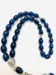 Droppformat glas Tasbih med silverdetaljer, 33 pärlor