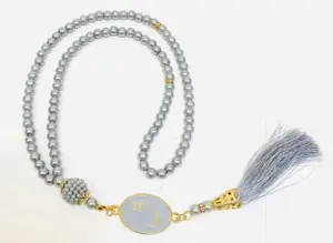Perle Tasbeeh i Silver/Grå (99 pärlor)