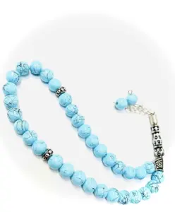 Marine Blue Glas Tasbih 33 Perlen