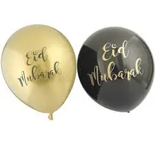 Eid Ballons in Schwarz und Gold, 10 Stück