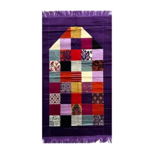 Smart patchwork sängtäcke i velour