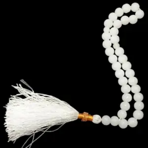 Stilfull Vit Sten Tasbih med 33 Pärlor