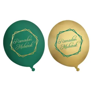Ramadan Mubarak Luftballons in Grün/Gold