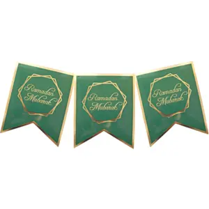 Ramadan Mubarak Party Banner - Grün & Gold