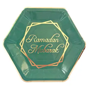 Ramadan Mubarak Festteller – Grün & Gold