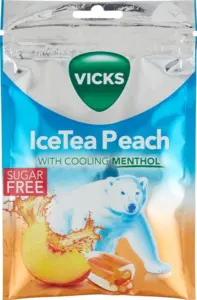 Vicks Halspastillen IceTea Peach 72 g.